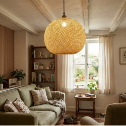 Straw Chandelier Large